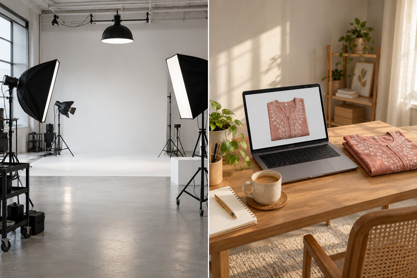 A seller reviewing their product photos