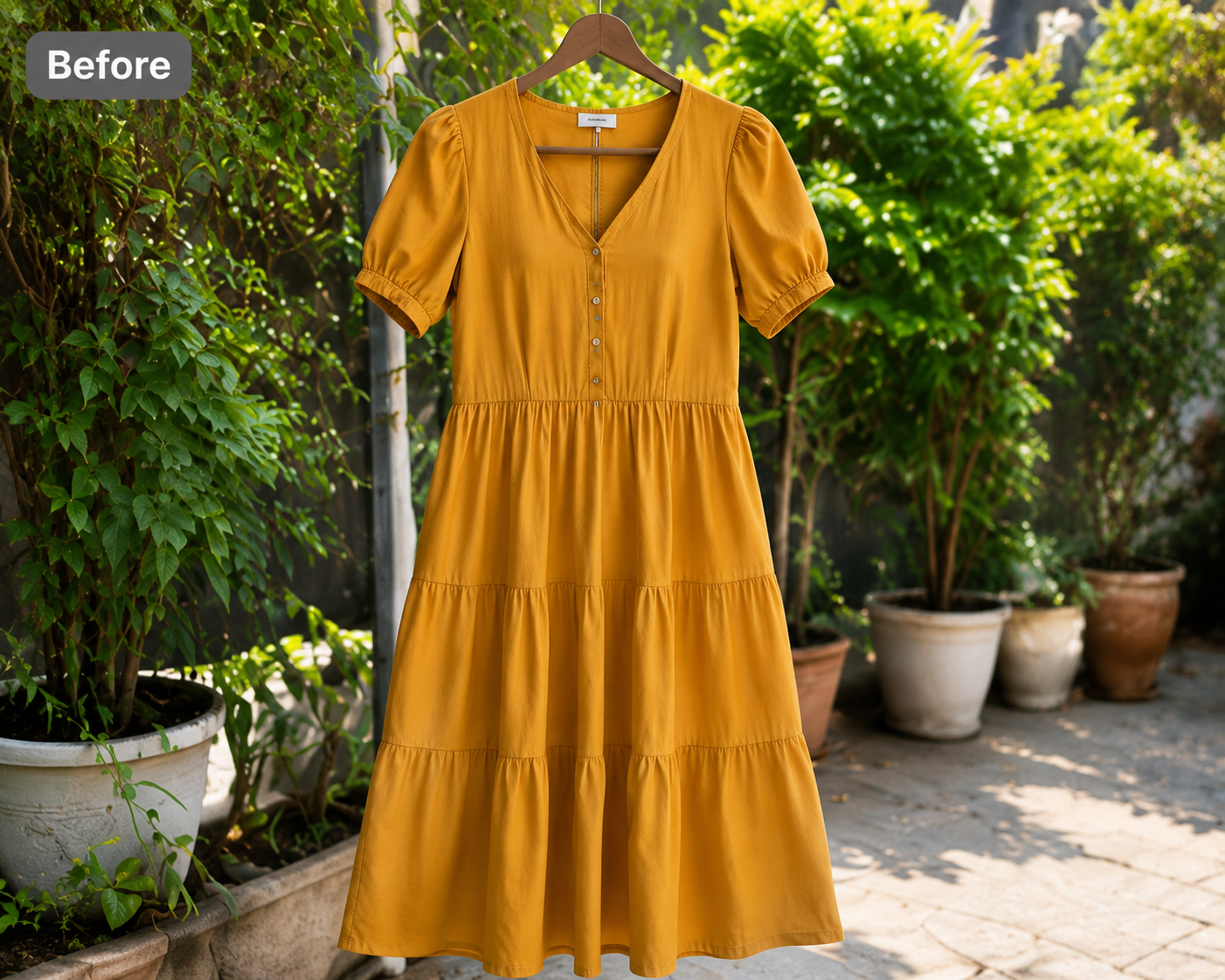 Before — garment flat lay
